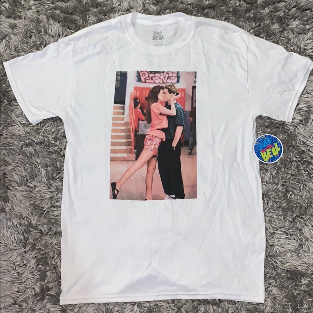 Saved by the bell Zach & Kelly graphic shirt NWT
